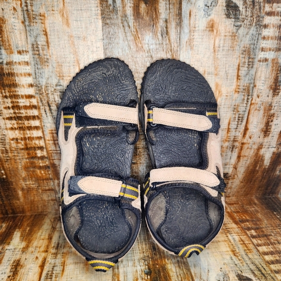 Teva Sandals Mens 11 Trail Hiking Ankle Strappy Flats 6702 Brown Leather Shoes - Picture 1 of 5